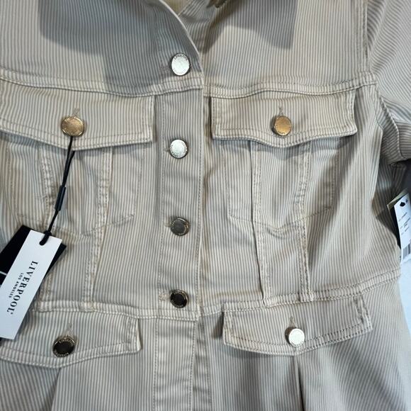 Liverpool Los Angeles Peplum Jacket NWT: Cappucino Stripe Petite Small (PS) - Picture 3 of 6